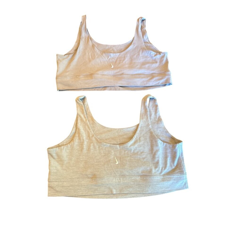 Nike Dri-Fit 2X Sports Bra‎ Lot of 2 Light Gray, grayish puruple Comfortable Fit